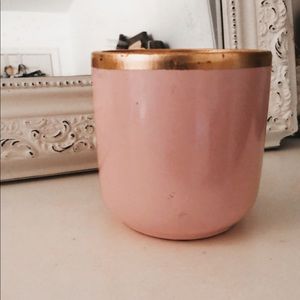 VINTAGE pink and gold decor bowl